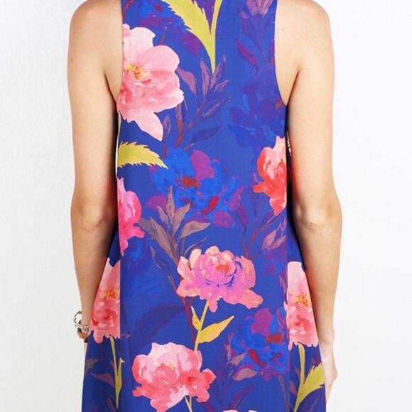 Everly Floral Print 'Forever Mine' Blue Tank-Style Dress Size: Medium - Picture 12 of 12